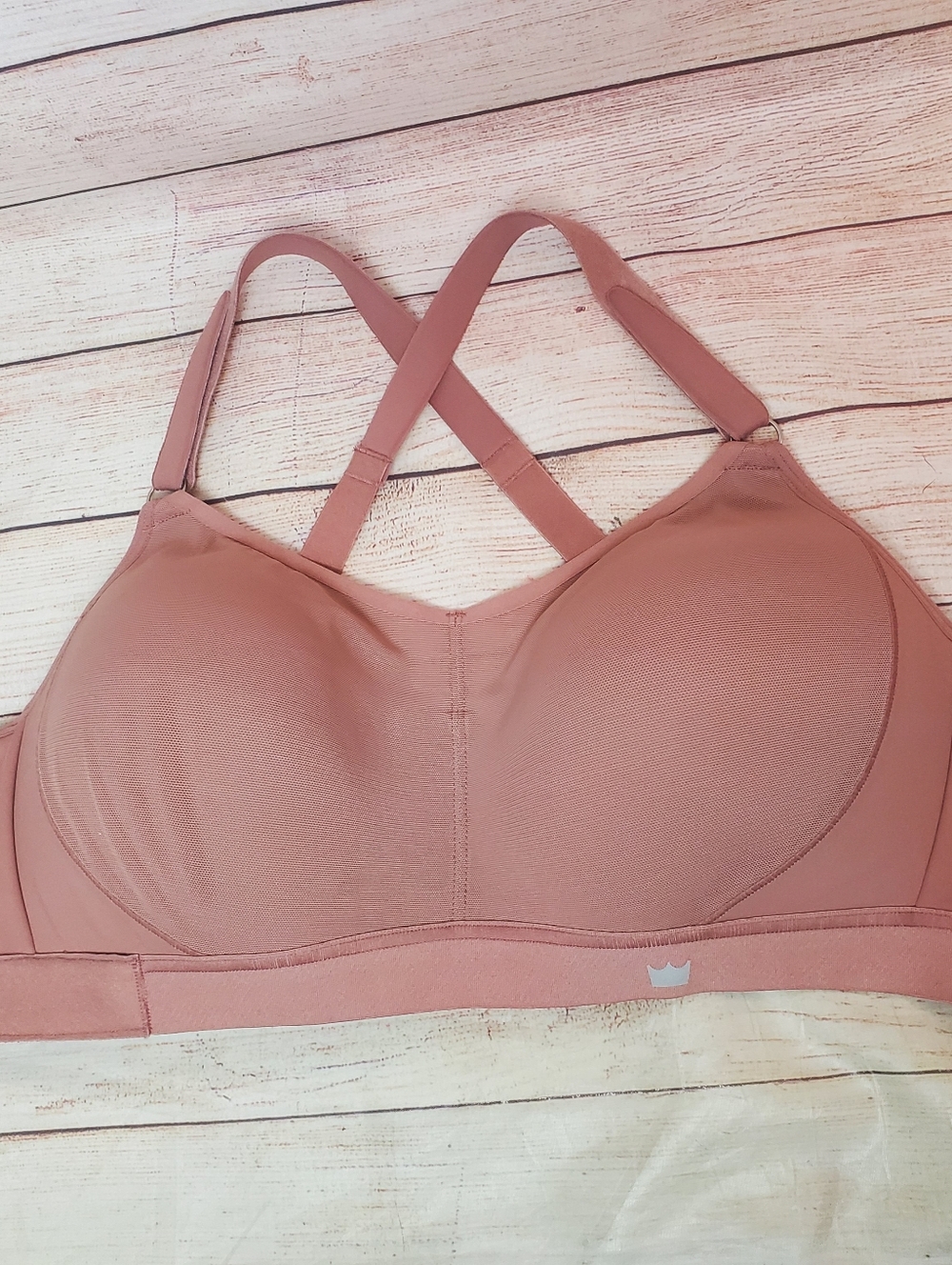 Shefit Womens Size 1 Luxe Y Full Coverage Rose Toupe Pink Athletic Sports Bra